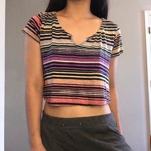 Vibrant stripe crop top